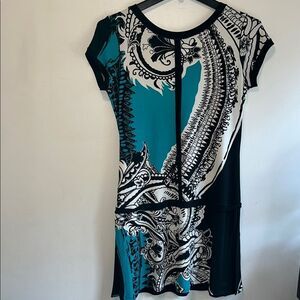 Excellent Condition Large Eva Varro Asymmetrical Sheath Dress with Cap Sleeves